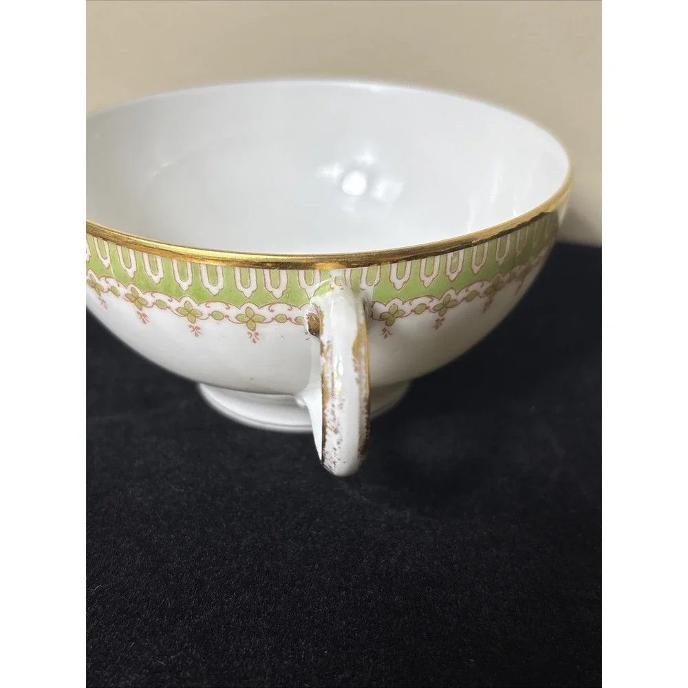 Antique WG & Co Limoges France William Guerin Double Handle Cream Soup Broth Cup